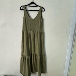 Mango Olive Green Maxi Dress 100% Organic Cotton